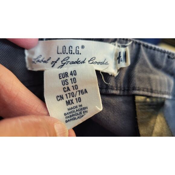 H&M Label of Graded Goods Skinny Jeans Women Size 10 Gray Denim Mid-Rise - Picture 10 of 14